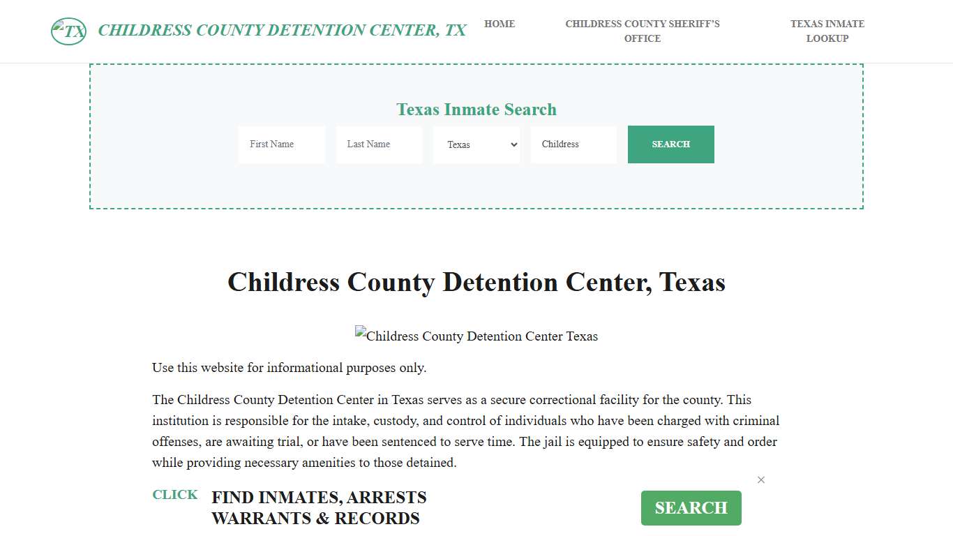 Childress County Detention Center, TX Inmate Roster, Offender Search